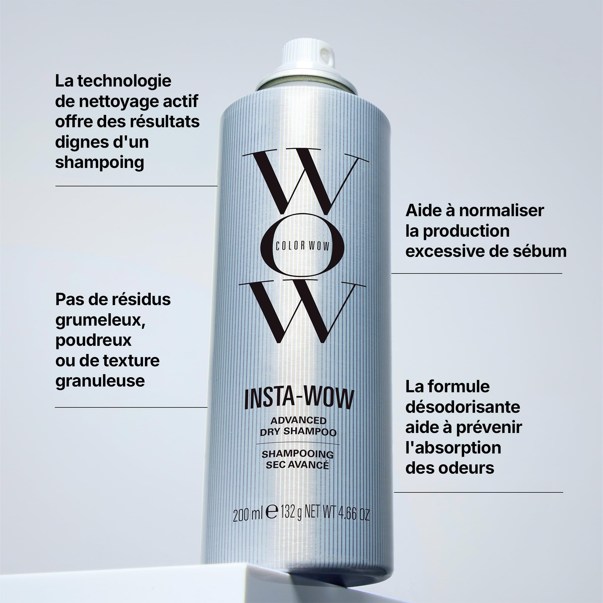 COLOR WOW - Shampoing Sec - Élimine 95% du Sébum - Protection Anti-Pollution & Anti-Odeurs - Sans Traces Blanches - Technologie Active Cleansing - Insta-Wow - 200 ml