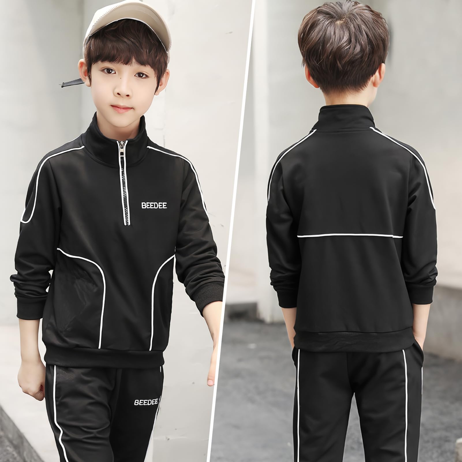 Survêtement Enfant Garçon Costume Jogging Ensemble de Sport 2pcs Sweatshirt + Pantalons Sportswear Décontracté