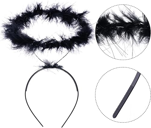 Miniatura 3 de Alas de ángel y halo, accesorios de disfraz de ángel para niñas, hada blanca para disfraz de Halloween, Nochebuena