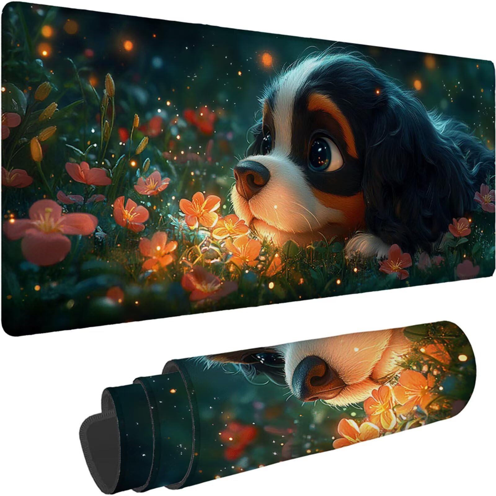 Gamingowa podkładka pod mysz 1200 x 600 x 3 mm, XXL, wodoszczelna, odporna na ścieranie, ze zszytymi krawędziami, podkładka na biurko, poprawia prędkość i precyzję, do komputera, laptopa, komputera