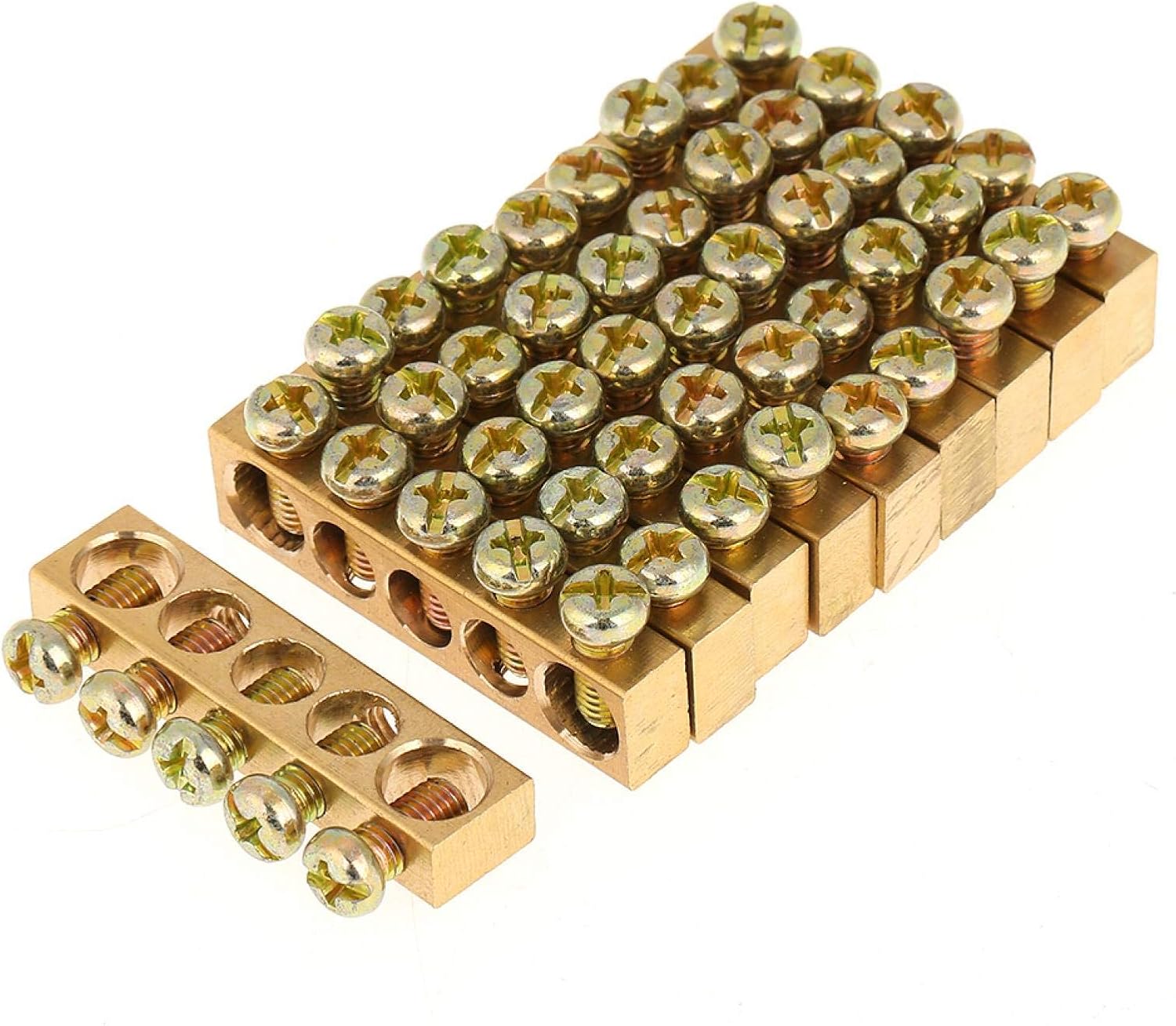 Ground Bar Kit,Neutral bar + The 10Pcs Terminal Ground 10pcs 5Hole