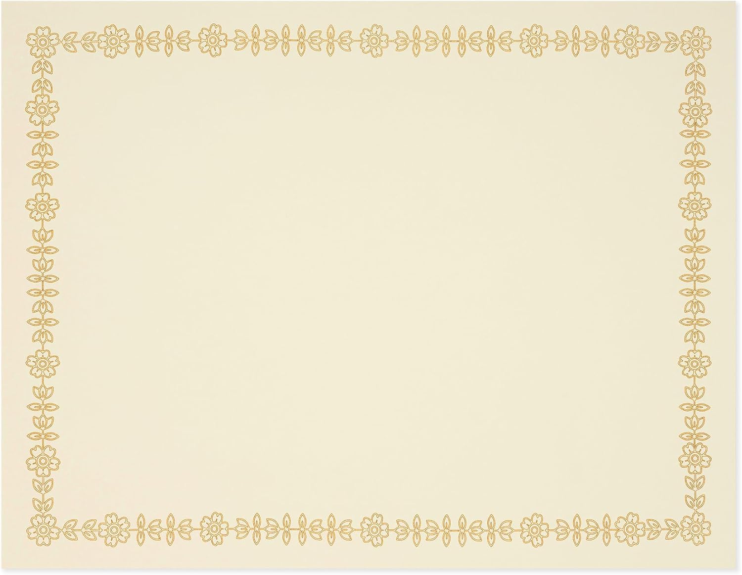 Hamilco Cream Vellum Certificate Cardstock Paper with Raised Border – 8.5" x 11", 65 lb Cover, Printable Card Stock for Printer, 50 Sheets