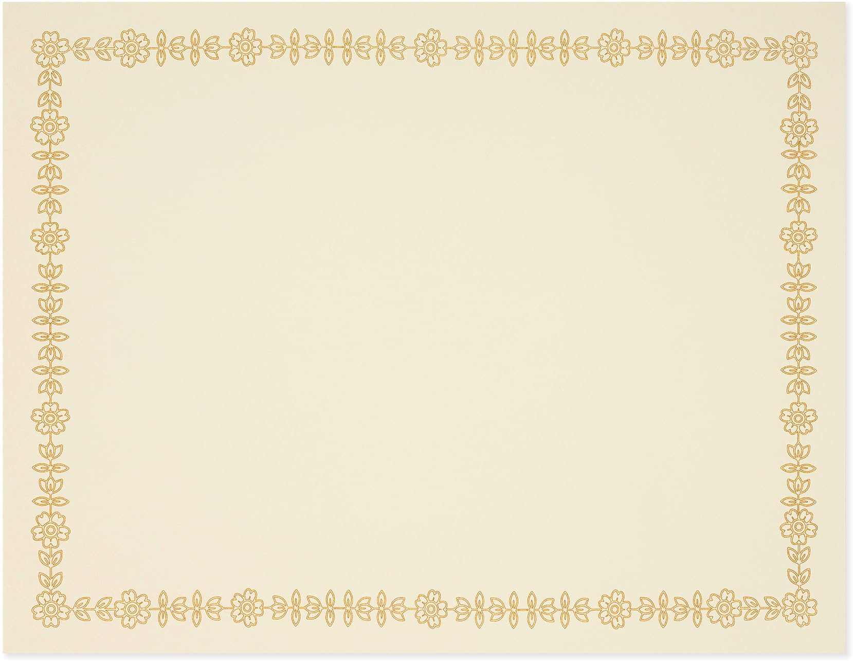 Hamilco Cream Color Vellum Certificate Cardstock Paper with Raised Print Border – 8 1/2 x 11" 65 lb Cover Card Stock for Printer - 50 Sheets