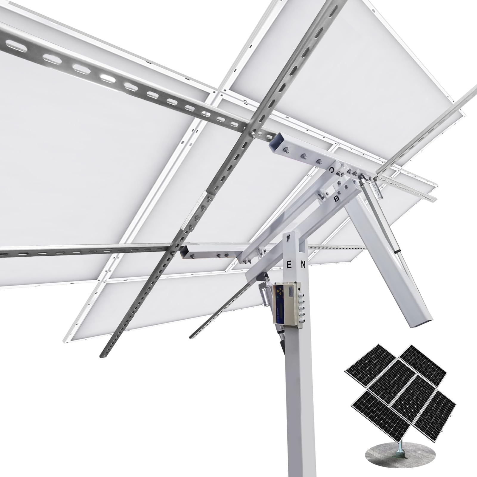 ECO-WORTHY Solar Panel Dual Axis Tracking System (Increase 40% Power) with Tracker Controller, Complete Solar Tracker Kit, Ideal for Different Solar Panels, for Yard/Farm/Field