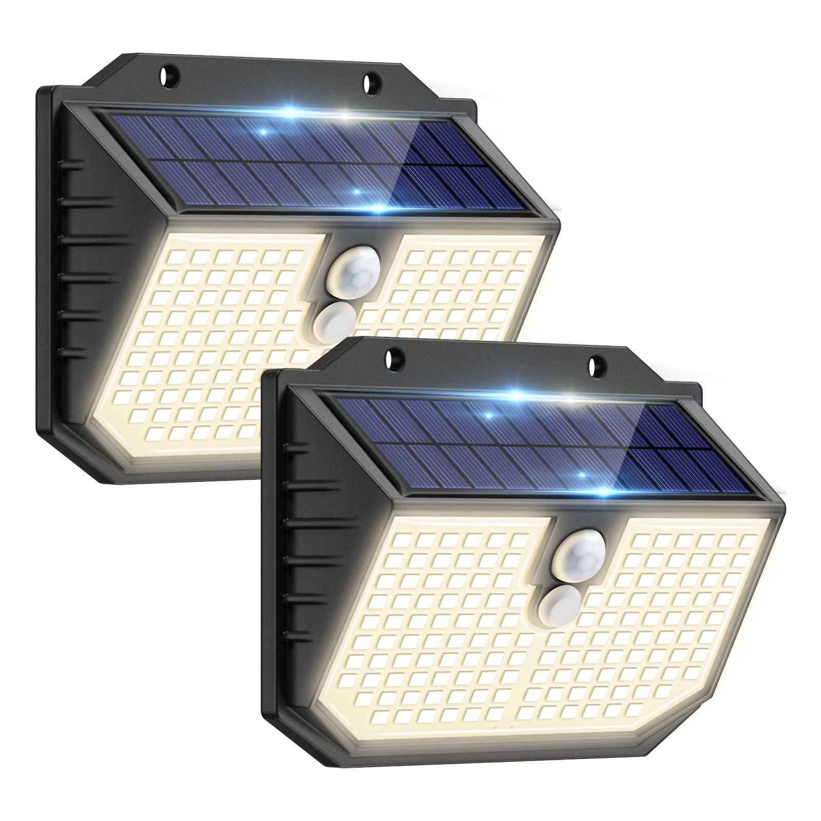 nipify Solarlampen für Außen mit Bewegungsmelder, 3 Modi Solar Bewegungsmelder Aussen,IP65 Wasserdichte Außenleuchte,138 Superhelle LED Solarleuchten Outdoor für Garten Garage Hof Stufen[2 Stück]