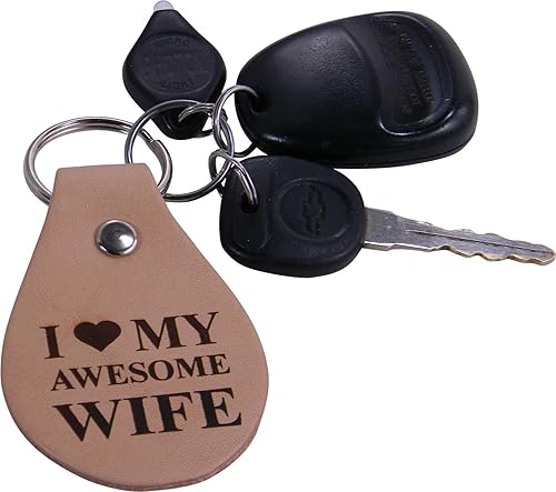 Miniatura 2 de I Love My Awesome esposa piel Clave CadenaGran regalo para las madres día del cumpleaños, San Valentín, aniversario regalo o de Navidad para esposa,