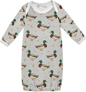 Baby Girls Boys Sleeper Gown Cotton Nightgown Long Sleeve, Baby Nightdress Sleeping Clothes for Newborn 0-12 Month