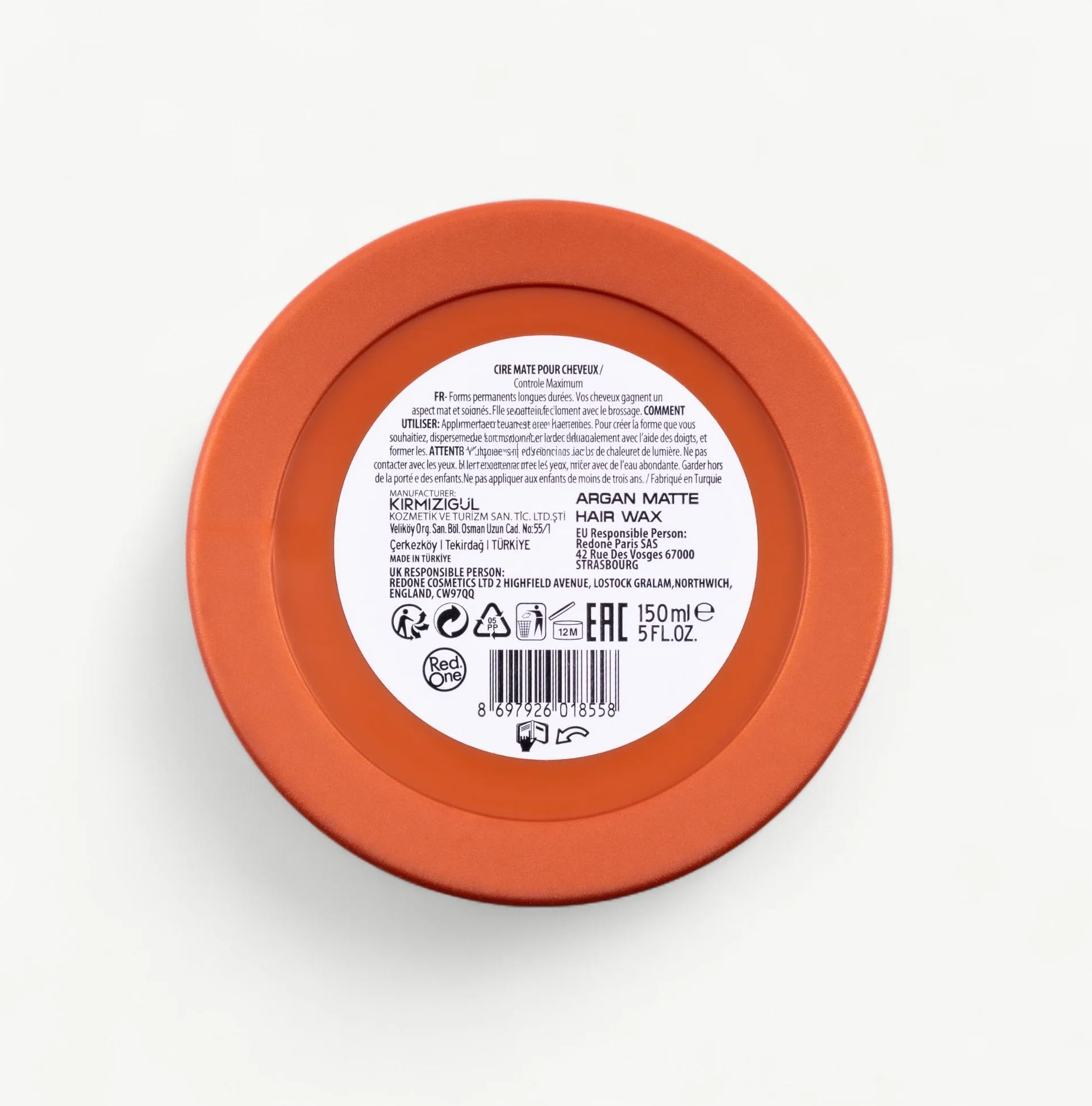 RedOne Aqua Hair Wax Rojo + Argan Matte Hair Wax 150ml – Cera para Cabello Hombre con Fijación Fuerte, Control Máximo, Acabado Brillante y Mate