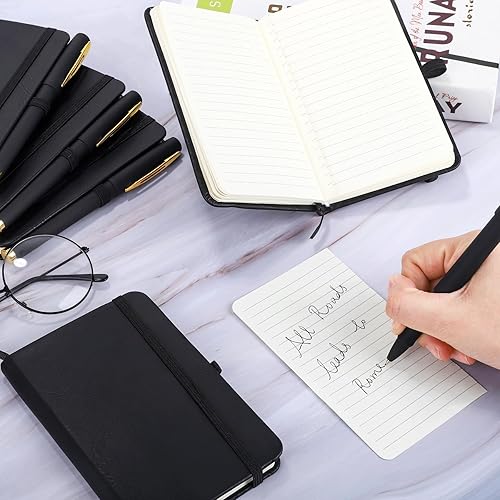 Miniatura 5 de Paquete de 50 cuadernos de bolsillo con bolígrafos, 160 páginas, 3.5 x 5.5 pulgadas, mini cuadernos A6, pequeños diarios universitarios de tapa