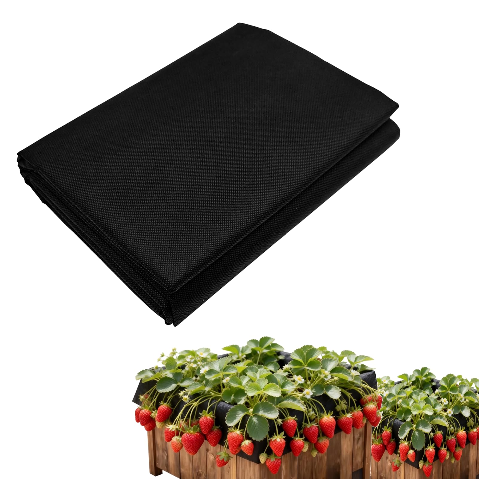 Ovbova Black Fabric Liner For Large Veg Trough, Outdoor Raised Bed Planter Liner, Non Woven Vegetable Trugs Herb Planter Liner Heavy Duty Plant Grow Bags, Medium: 1.62Mx2.1m/63.77Inchx82.67inch