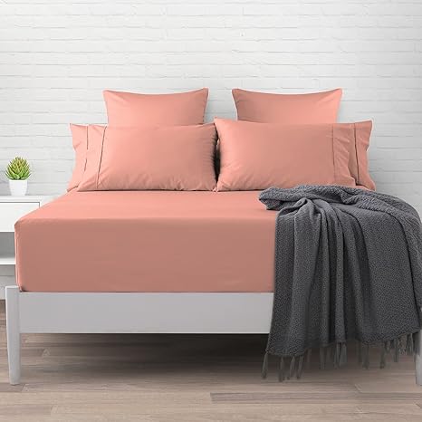 Amazoncom Soft 400 Thread Count Cotton Twin Xl Fitted Sheets Pastel Pink 1pc 100 Long Staple Cotton Soft Sateen Bed Fitted Sheets Fit Upto 15 Inch Deep Pocket Pastel Pink Twin Fitted