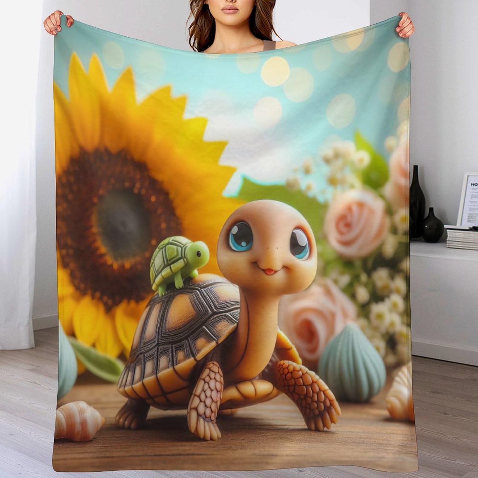 Couverture canapé tortue mignonne pour agrémenter vos soirées home office