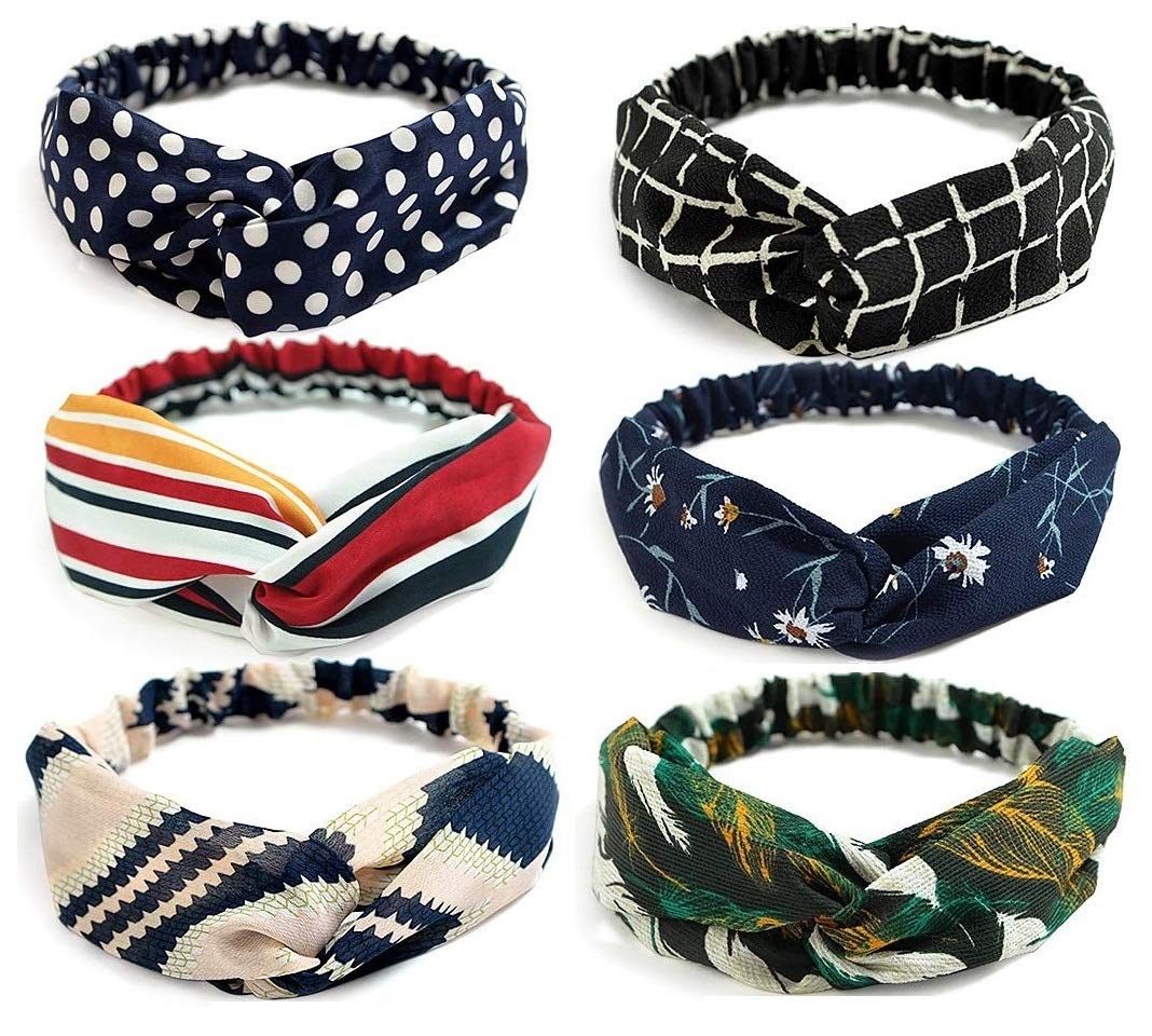 Rubela Sonpal De-Ultimate Solid Cotton Fabric Korean Style Knotted Criss Cross Stretchy Elastic Turban Headband for Women and Girls (Pack of 6) - Multicolor (B08RP59QFN) Amazon Price History, Amazon Price Tracker