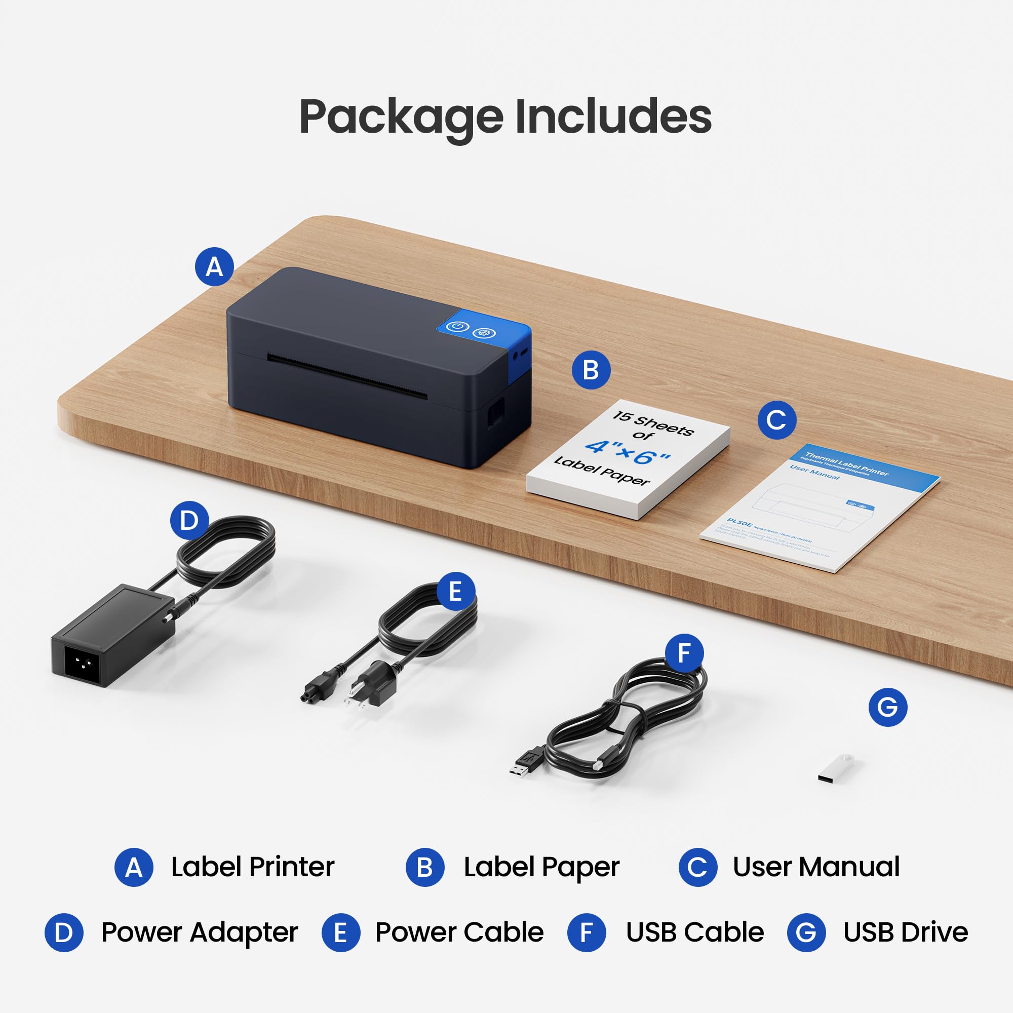 Stampante per etichette termica Bluetooth, stampante per etichette wireless 4x6 per piccole imprese, supporta iOS, Android, Windows e Mac, compatibile con Amazon Shopify Etsy USPS, carbone