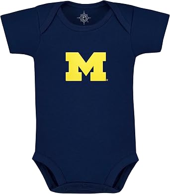 College Baby NCAA Infant Solid Bodysuit Short Sleeve Unisex, 0-12 Mos