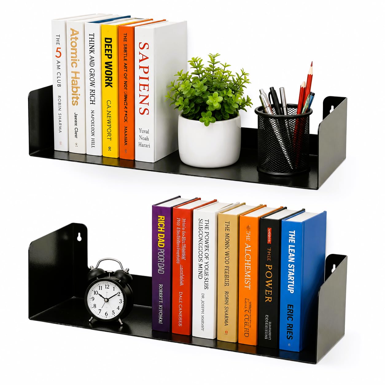 Metal Wall Mount Floating Shelf – Multi-Purpose Storage Rack for Kitchen, Bathroom, Bedroom & Office | Rustproof Powder Coated Wall Shelf for Books, Spice Jars, Plants & Home Décor (Heay Duty)-image-33