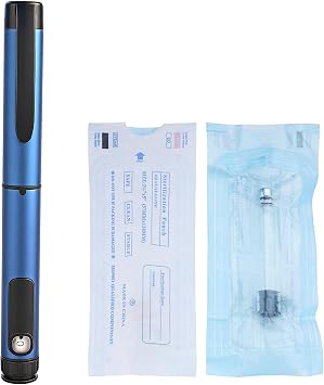 60 Unit Reusable Peptide Pen Injector,Include 2pcs 3mL Cartridges and Protect Case Clear Scale Design