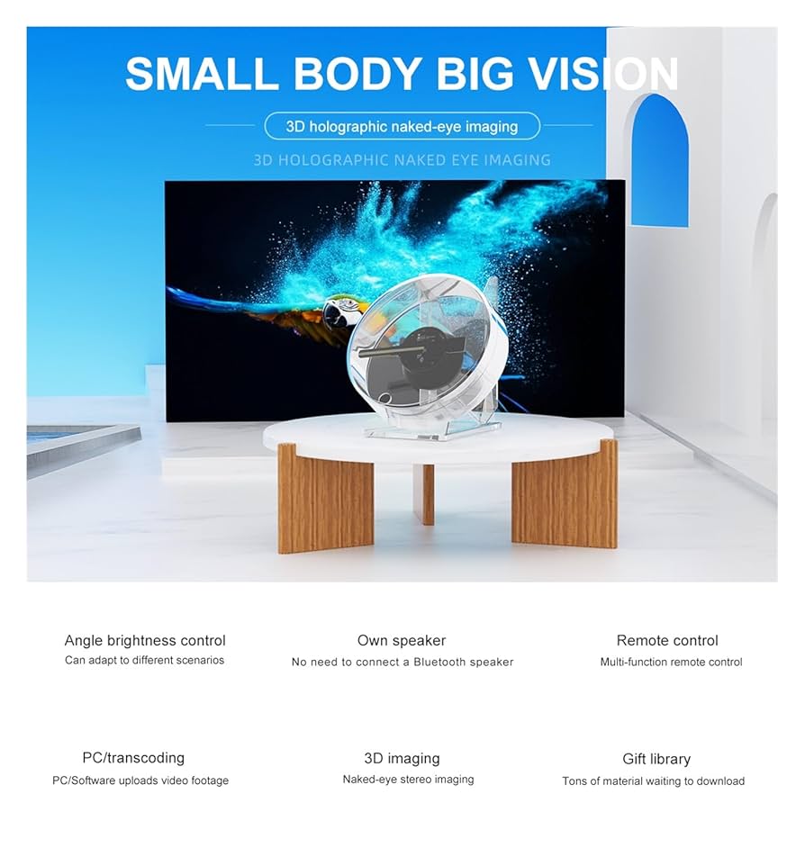 ホログラフィックLEDファン3Dプロジェクター Amazon.co.jp: 3DホログラムLEDファン 広告 プロジェクター