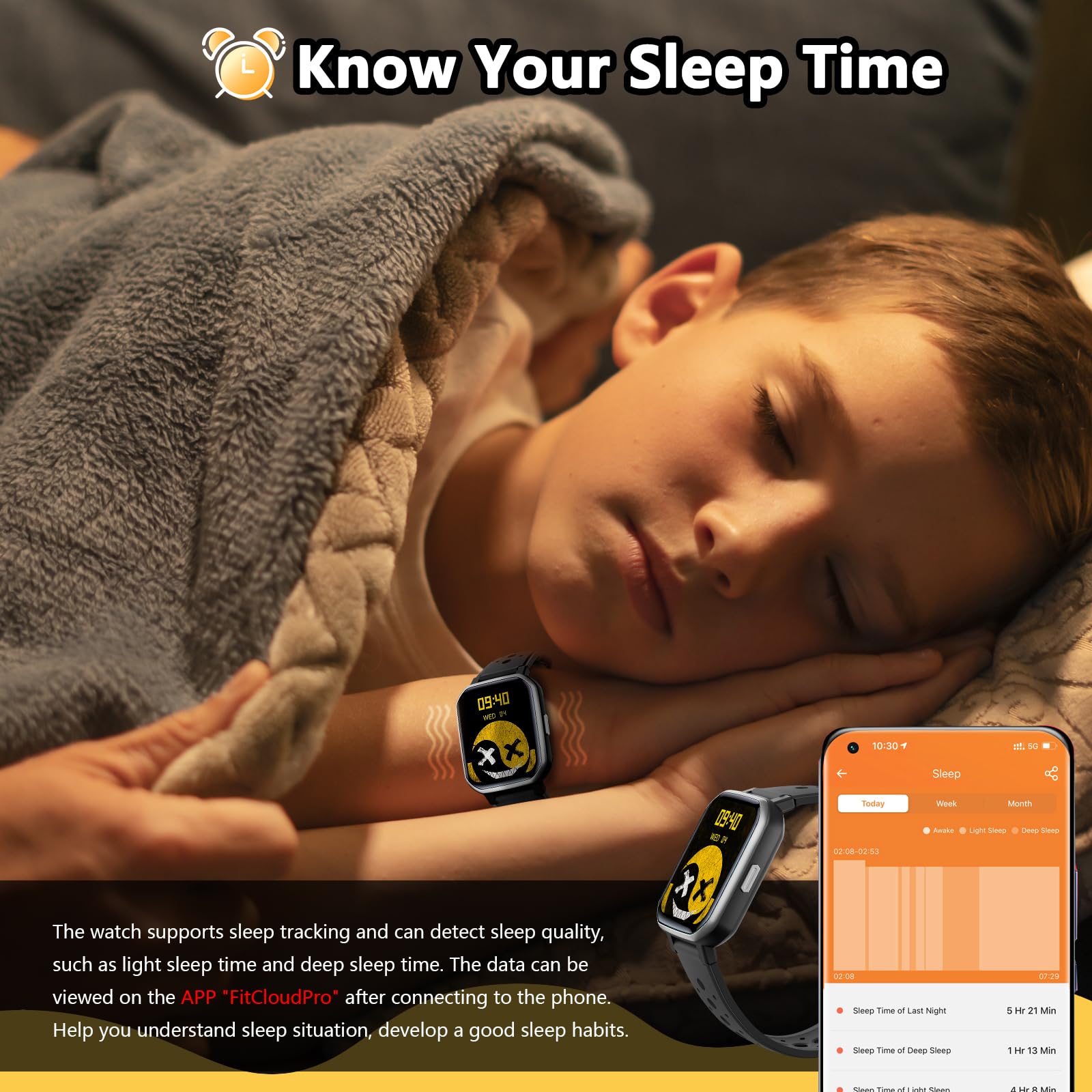 JOYELE Smartwatch Orolorio Bambino Bambina, Orologio Fitness Smart Watch 20 Modalità Sportive, Monitoraggio Sonno/Frequenza Cardiaca, Fitness Tracker per Android iOS (Argento)