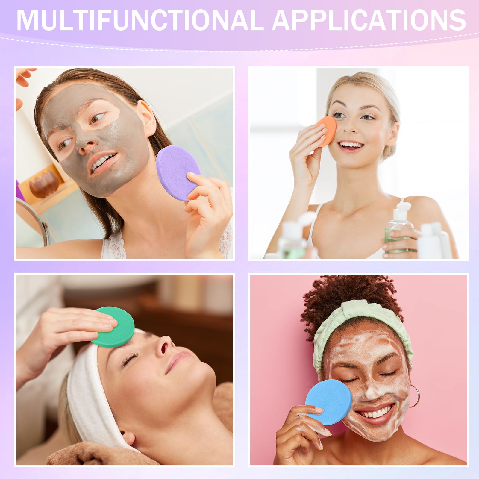 Mifoci 960 esponjas faciales comprimidas para esteticistas, almohadillas de esponja de eliminación de maquillaje, esponjas faciales redondas, esponja de limpieza facial para mujeres, spa exfoliante,