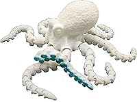 Vista 17 de 3D Printed Octopus - Customizable, Made to Order Articulated Animal Model (X-Large, Purple with Lime Green Tentacles)