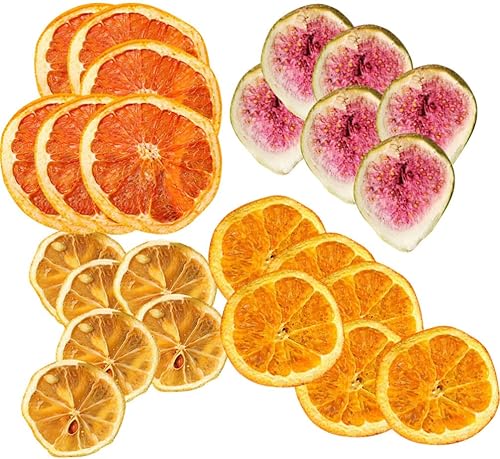 Miniatura 5 de ARTIBETTER Bolsa de rodajas de frutas secas, rodajas de limón y pomelo, jarrón natural y rellenos de cuencos para decoración del hogar, rodajas de