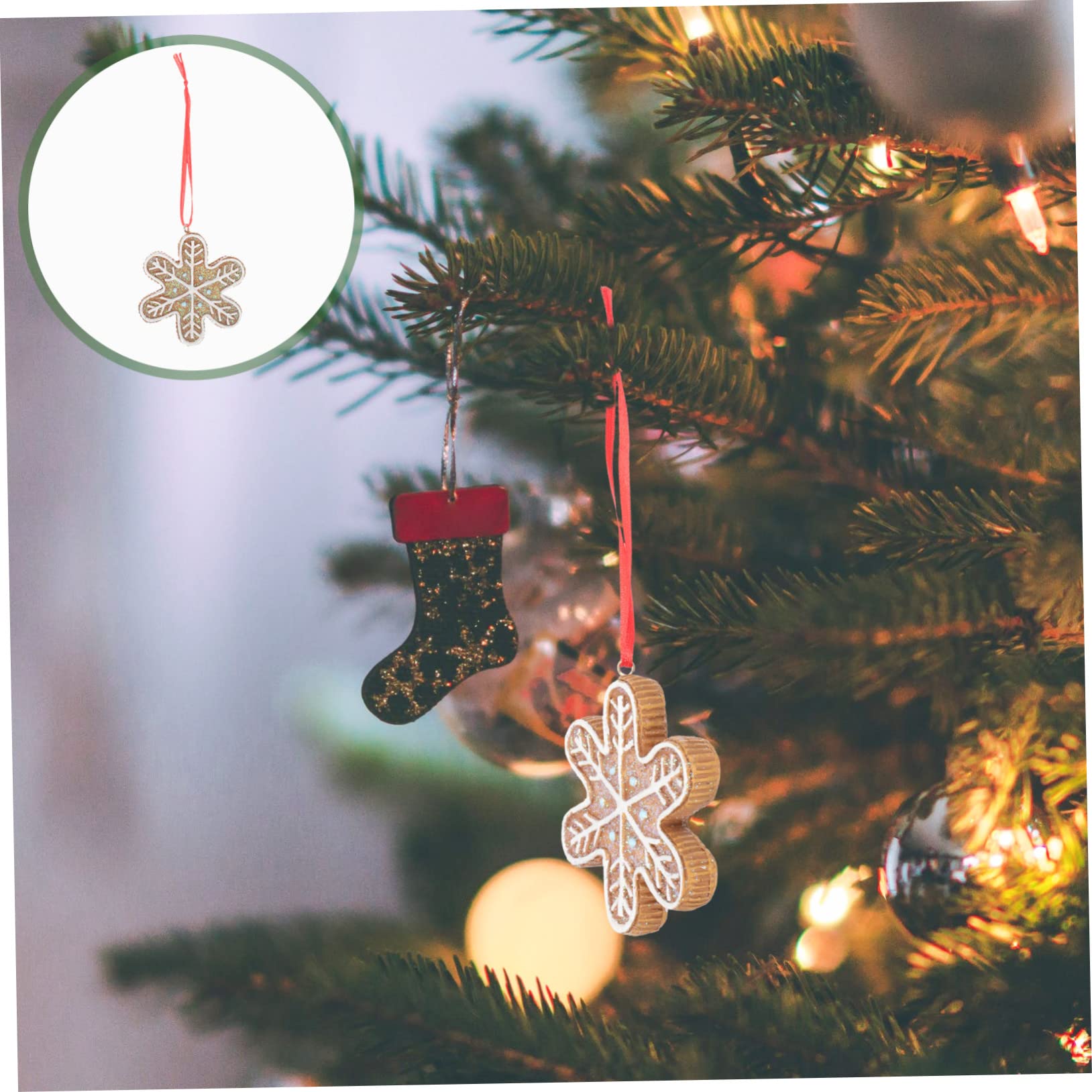 IMIKEYA Christbaumschmuck Schnee 5st Christbaumschmuck Weihnachtsdeko Weihnachts Anhänger Schneemann-Ornament Weihnachtsfeier Dekoration 10- -Artikel Weihnachtliche Hängende Dekore Harz Light Brown