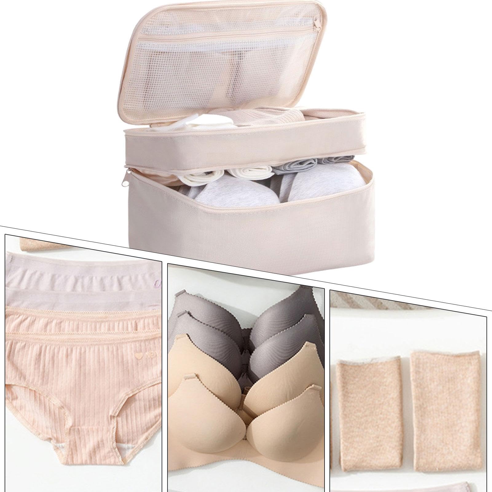 Borsa da viaggio per biancheria intima, organizer leggero con manico, borsa multifunzionale per cosmetici, calzini, mutandine, articoli vari, borsa portatile per lingerie