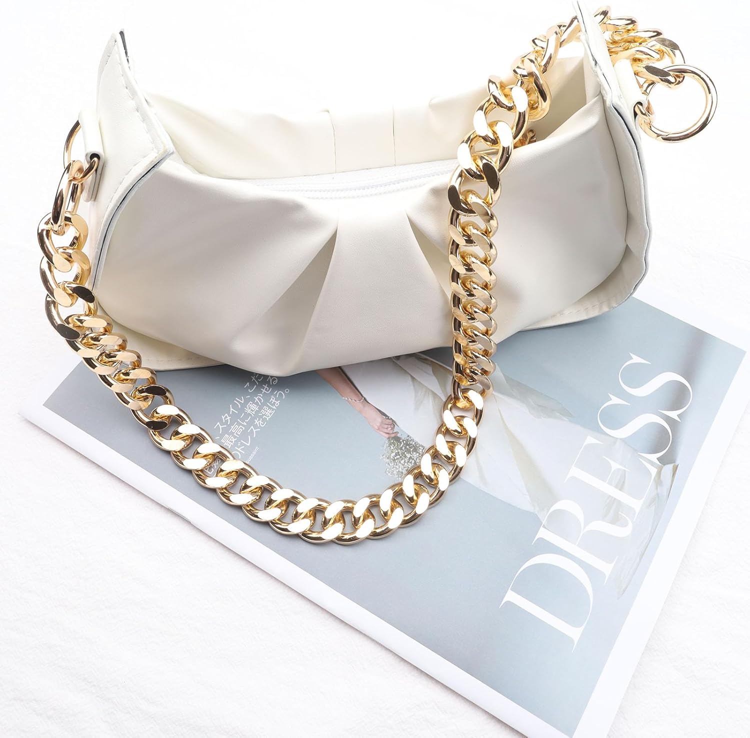 Errienpin 23.6 Inch Chunky Purse Chain Handles | Short Strap Replacement for Handbags & Shoulder Bags | Rustproof DIY Accessory(Gold) - Image 8