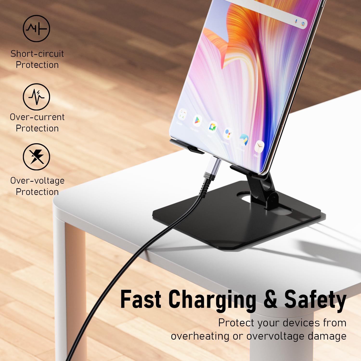 Câble Micro USB, [2M] 3A Charge Rapide Câble Android Durable Cable de Chargeur de Téléphone Mobile en Nylon pour Samsung Galaxy S7/S6/S5/J3/J5/J7, Huawei, Nokia, Nexus, Sony, Tablette, PS4, Kindle - 5