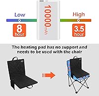 Vista 4 de ZUPIIY Cojín de asiento de estadio con calefacción para exteriores, asientos plegables portátiles para gradas, 3 niveles de calefacción, sin banco