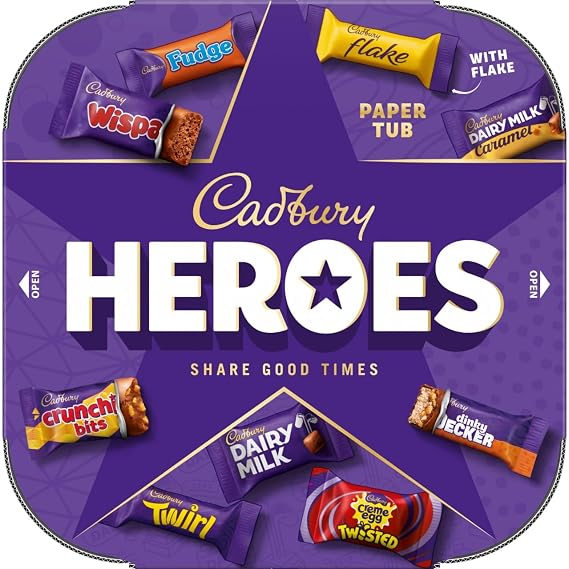 Cadbury Heroes Tub, Assorted Mini Chocolate Favourites, 500 g (Pack of 1)