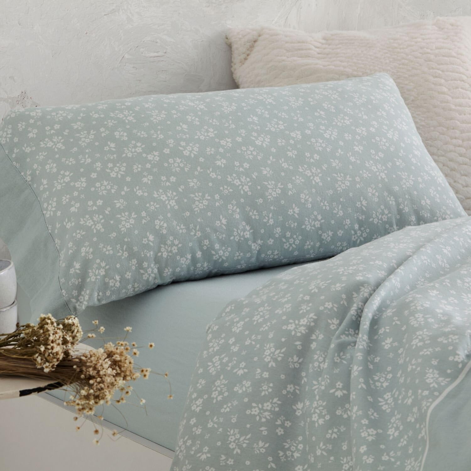 Burrito Blanco | Sábanas de Franela de algodón | Cama de 150cm. (+Medidas Disponibles) | Diseño 572 | Color Laurel (150x190/200cm.)