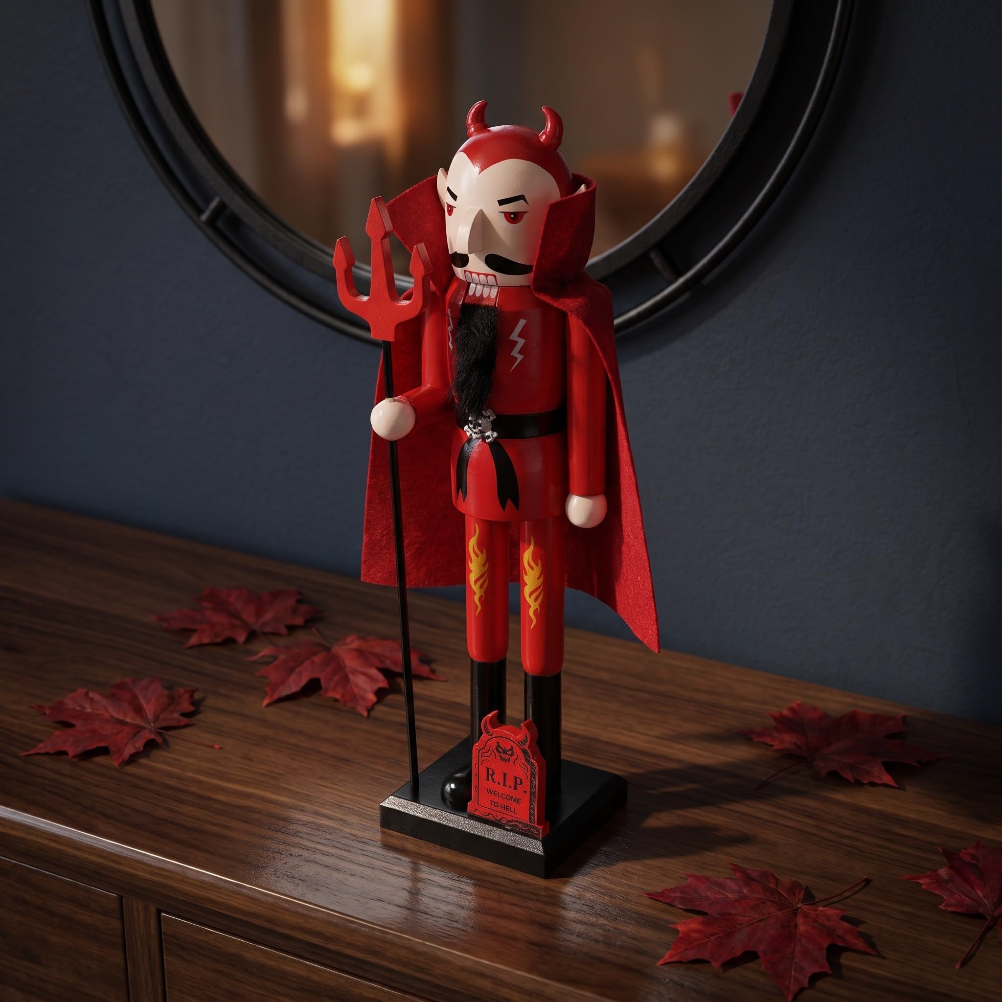 EXCEART Cascanueces Diabólico de Madera de 35, 5cm para Mesa Halloween