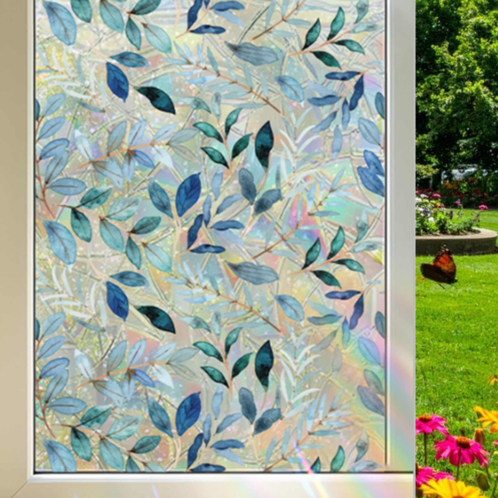 Stained Glass Window Film Privacy Static Cling Self Adhesive Stickers