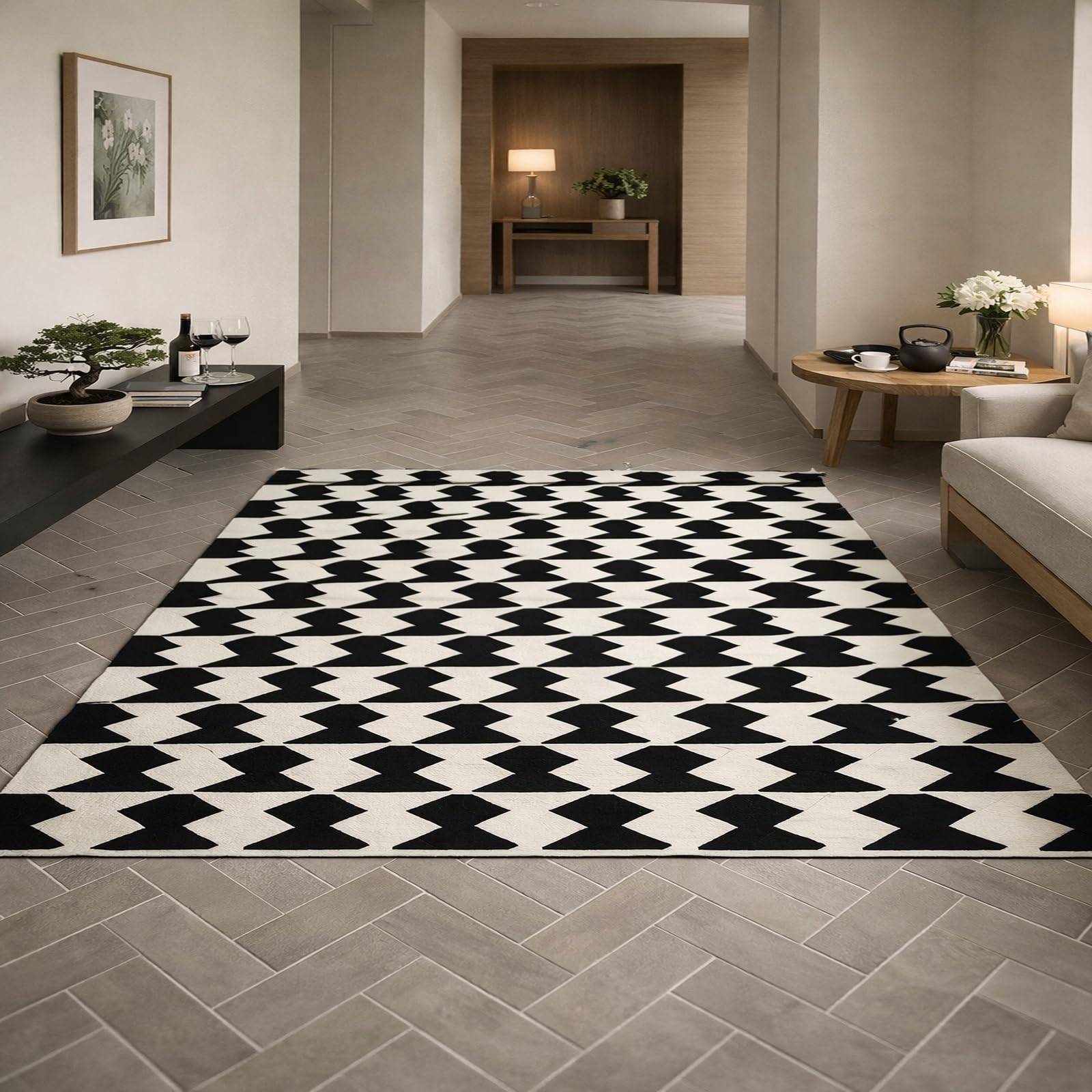 Alfombras de salón antideslizantes y lavables de 140 x 160 cm