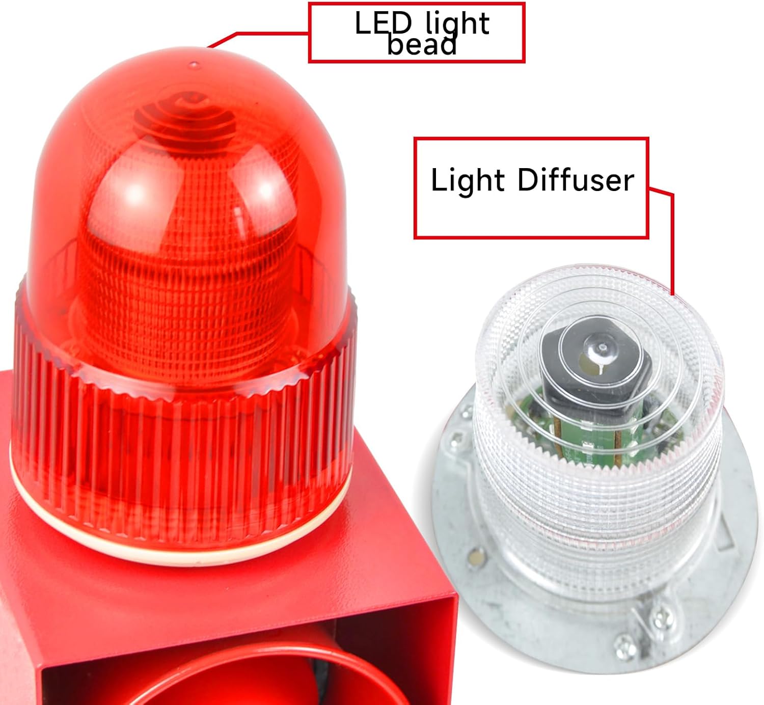 Outdoor Alarm Siren Stainless Steel IP66 Waterproof 120dB Security Siren with Strobe Light for Factory Ship Port AC110-120V