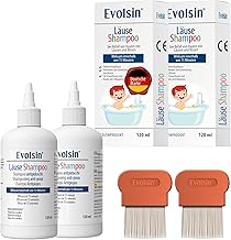 Evolsin Lice Shampoo Double Pack & 2 Lice Combs for Adults & Children from 6 Months - For Infestation of Hair with Nits & Head Lice - 240 ml Lice Agent - Works in 15 Minutes