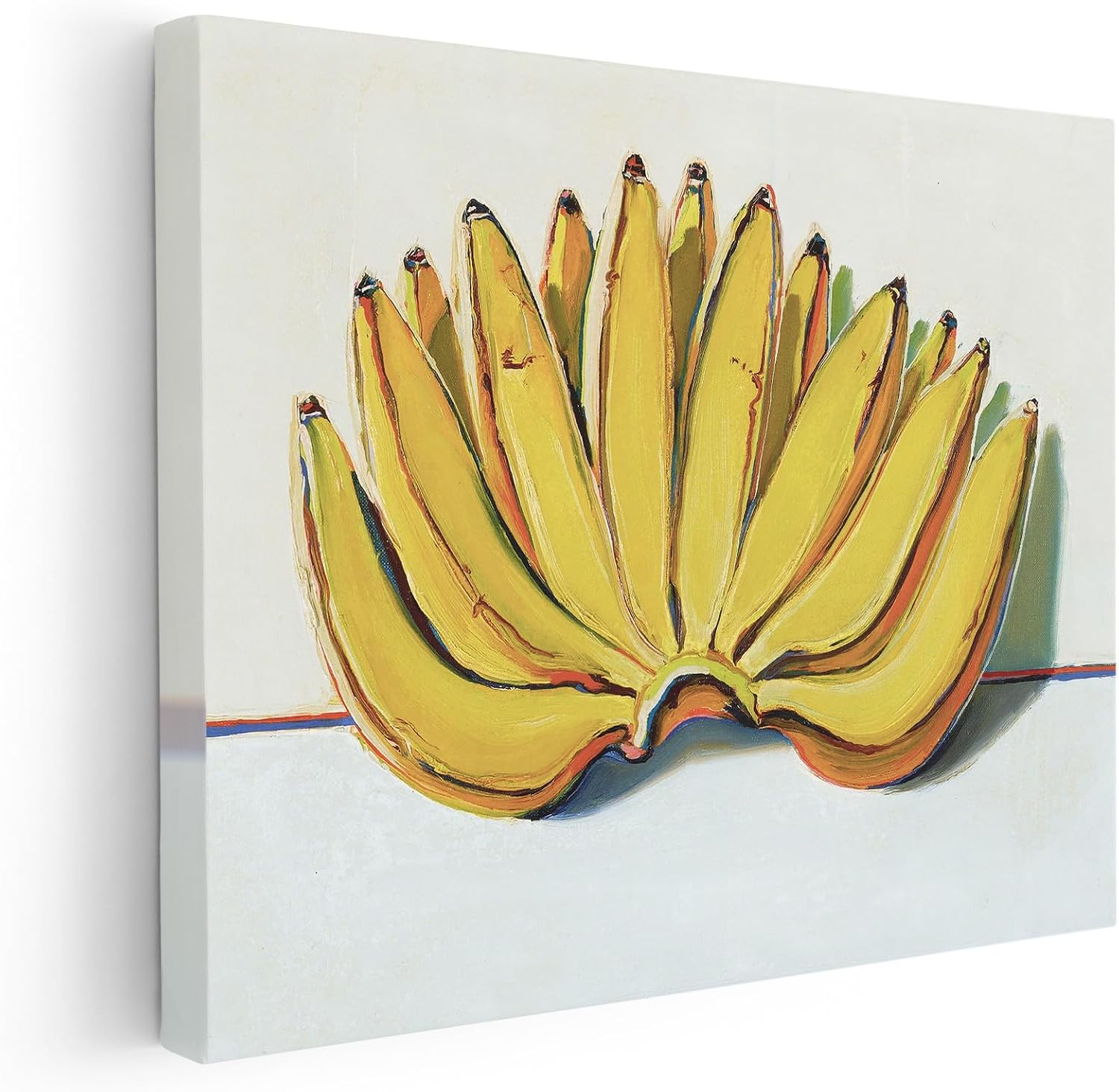 Poster Master Vintage Food & Drink Canvas - Retro Banana Oil Painting Print - Fruit Art - Gift for Vegan, Vegetarian, Foodies - Perfect Decor for Bakery, Home, Kitchen - 8x10 STRETCHED Canvas