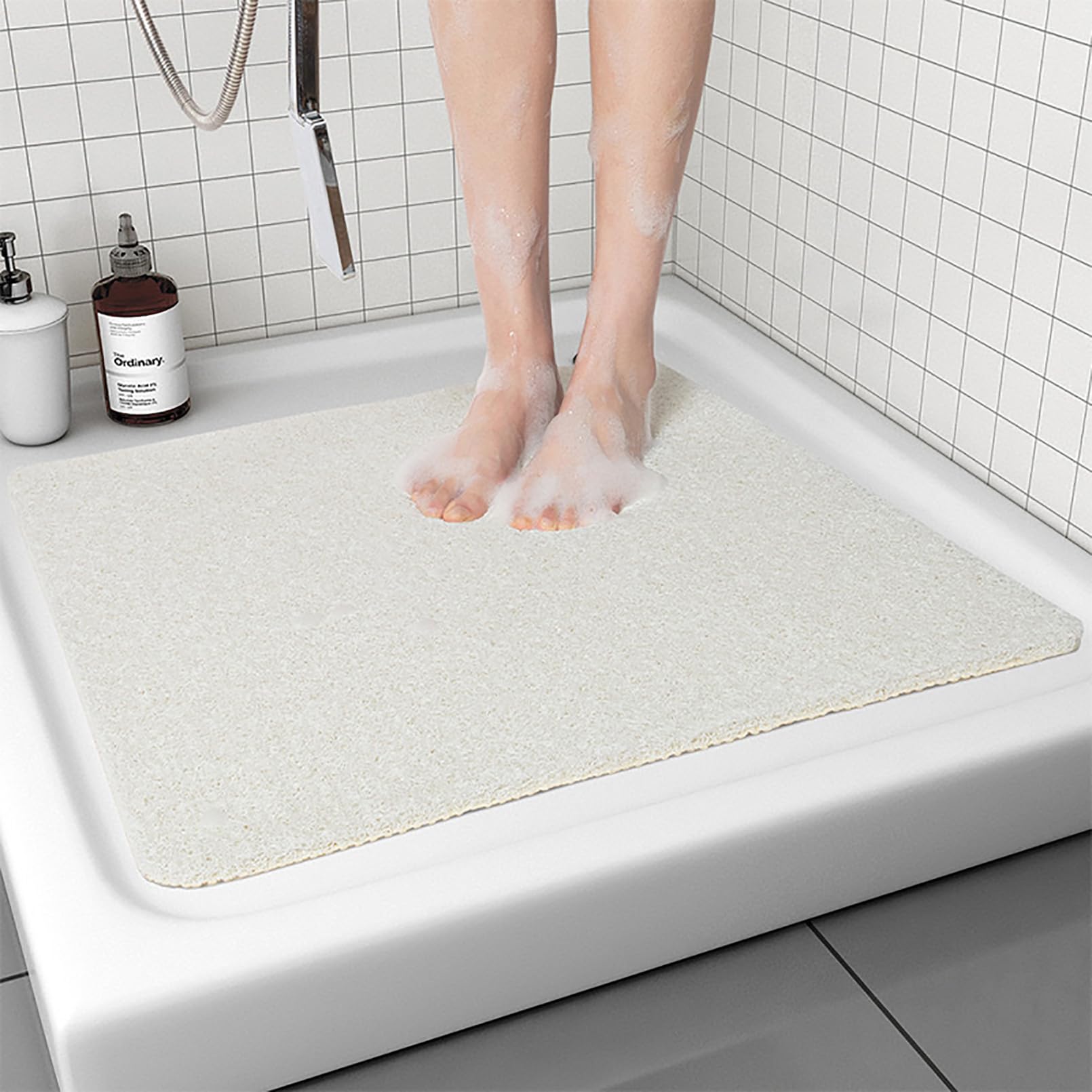 Alfombrilla Ducha Antideslizante 90x90 cm Sencillez Alfombra Ducha Antideslizante PVC Suave y cómodo Alfombrilla Antideslizante Ducha Alta Permeabilidad al Agua