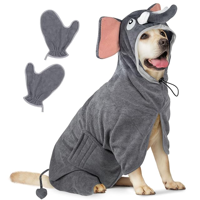 Bibykivn Albornoz para Perros Microfibras Albornoz, Toallas para Perros Gatos Ajustable