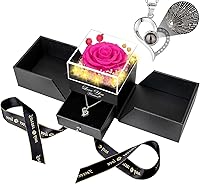 Vista 28 de Rosa Real Colorida Preservada - Flores Eternas Regalo de Rosa para Mamá Abuela Esposa Novia en el Día de la Madre Cumpleaños San Valentín Navidad