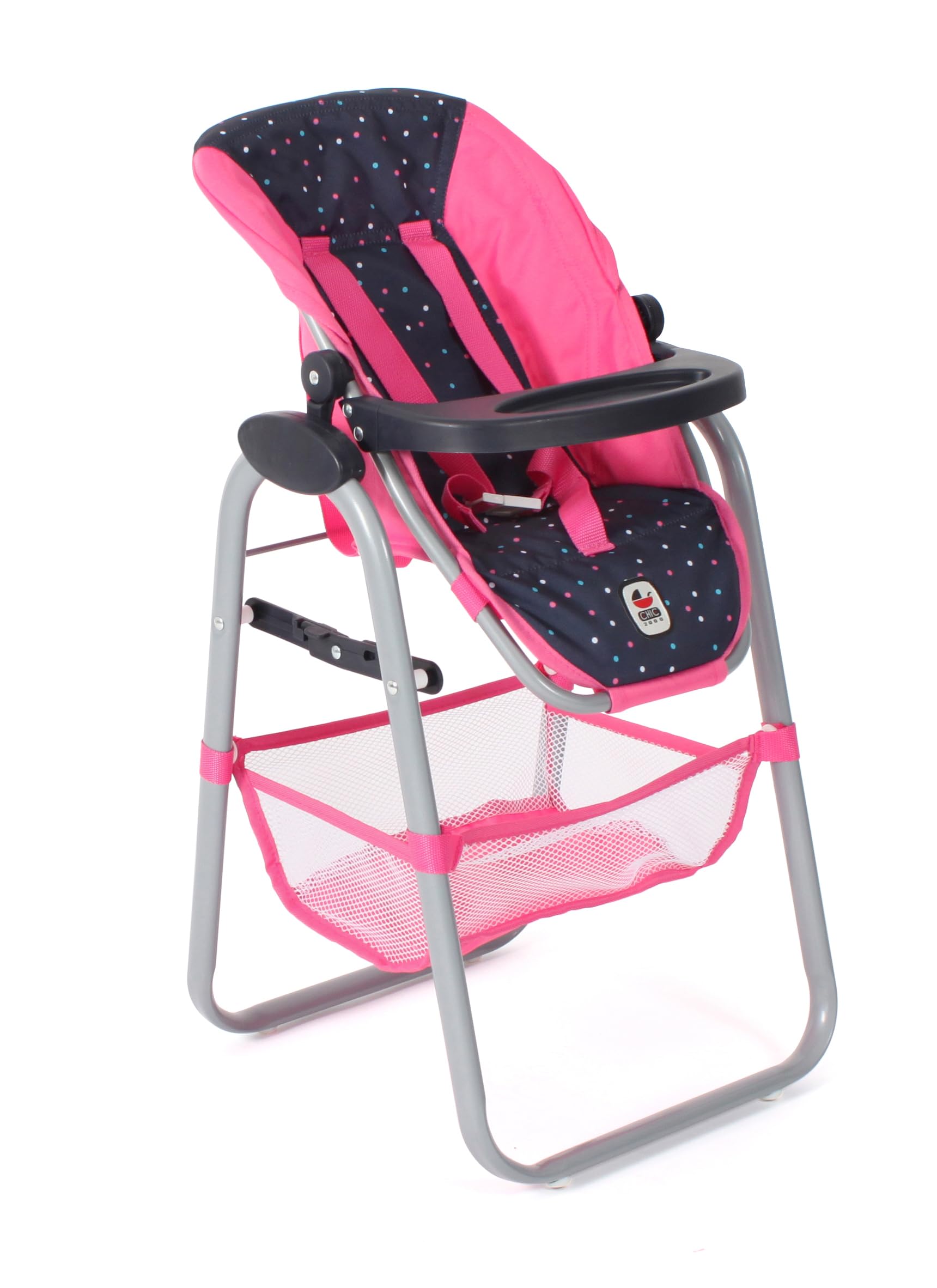 Bayer Chic 2000 - Seggiolone per bambole per bambini dai 3 agli 8 anni, seggiolone per bambole, mobili per bambole, accessori per bambole, coriandoli rosa, 655-84