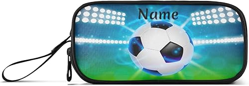 Vista 414 de Estuche para lápices de fútbol y fútbol, estuche grande para lápices para niños y niñas, compartimentos con cremallera, gran capacidad, papelería