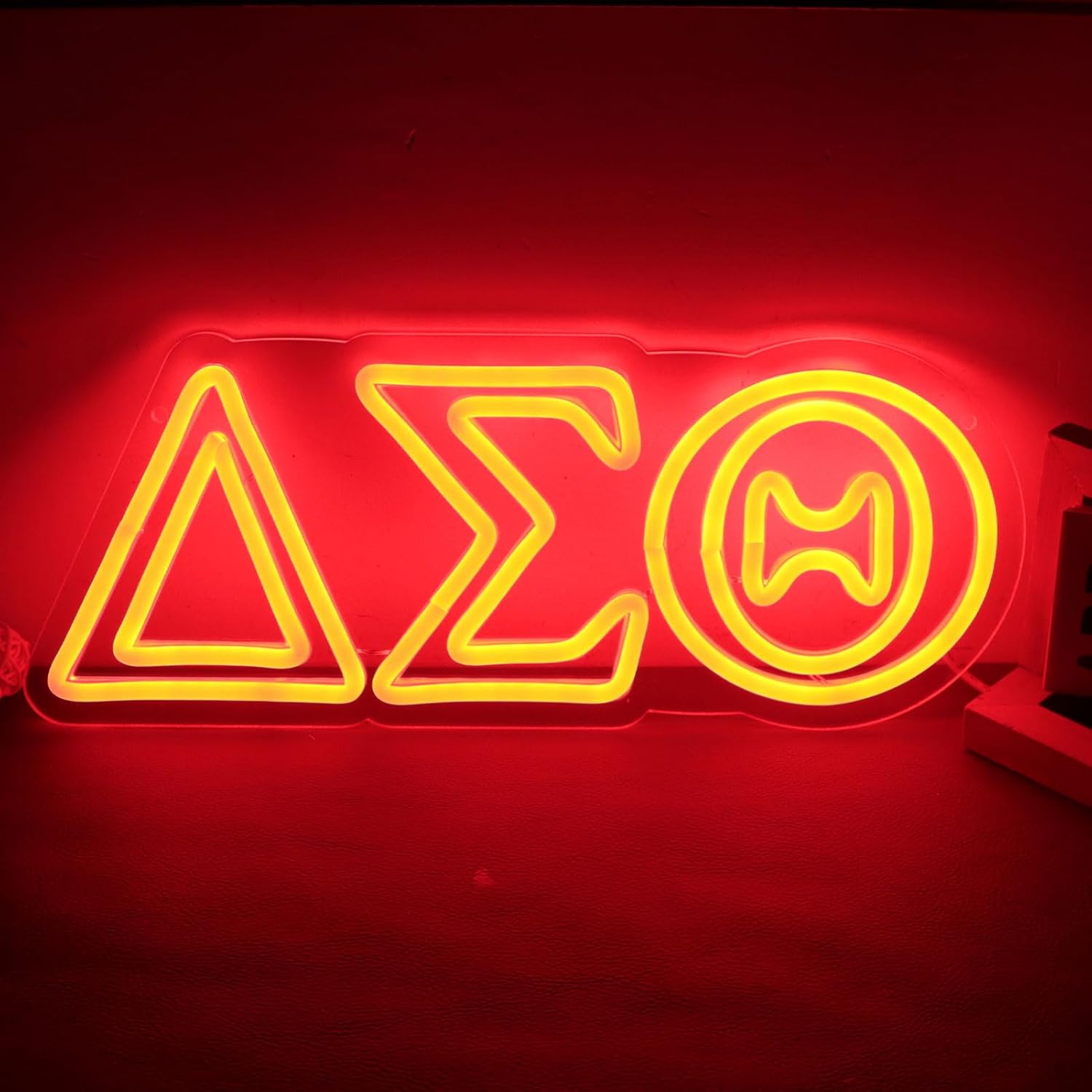 Delta Sigma Theta Neon Signs Sorority Gifts,Greek Sorority Paraphernalia Gifts for Women,5V Power Neon Lights with Dimming for Delta Sigma Theta Sorority Party Decor,Graduation Gift 17*12inch