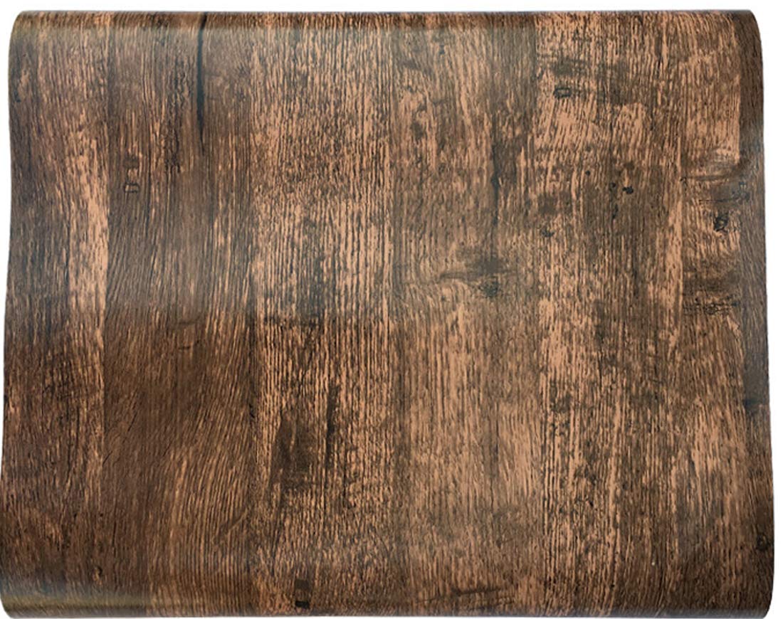 Papier peint autocollant effet bois marron pour rénover un tiroir