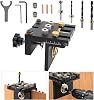 3 in 1 Pocket Hole Jig Kit,Woodworking Doweling Jig Kit with 681015 mm Drill Bit for Straight Holes,with Positioning Clip Adjustable Drilling Guide Punch Locator Carpentry Tools