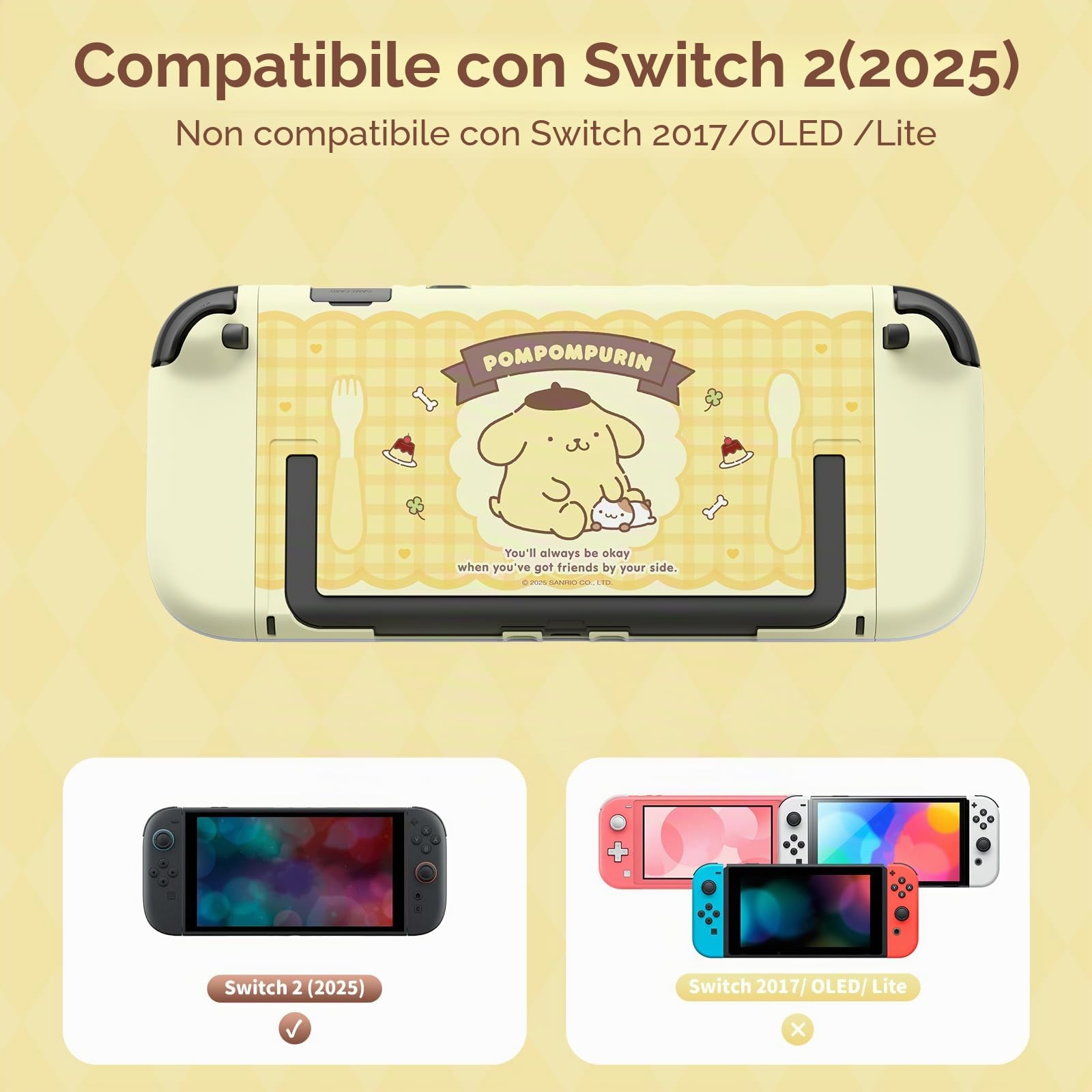 Kuitmor Custodia agganciabile per Nintendo Switch 2 modello 2025, custodia rigida sottile in policarbonato antigraffio e antiurto compatibile con accessori Switch 2 - BDG