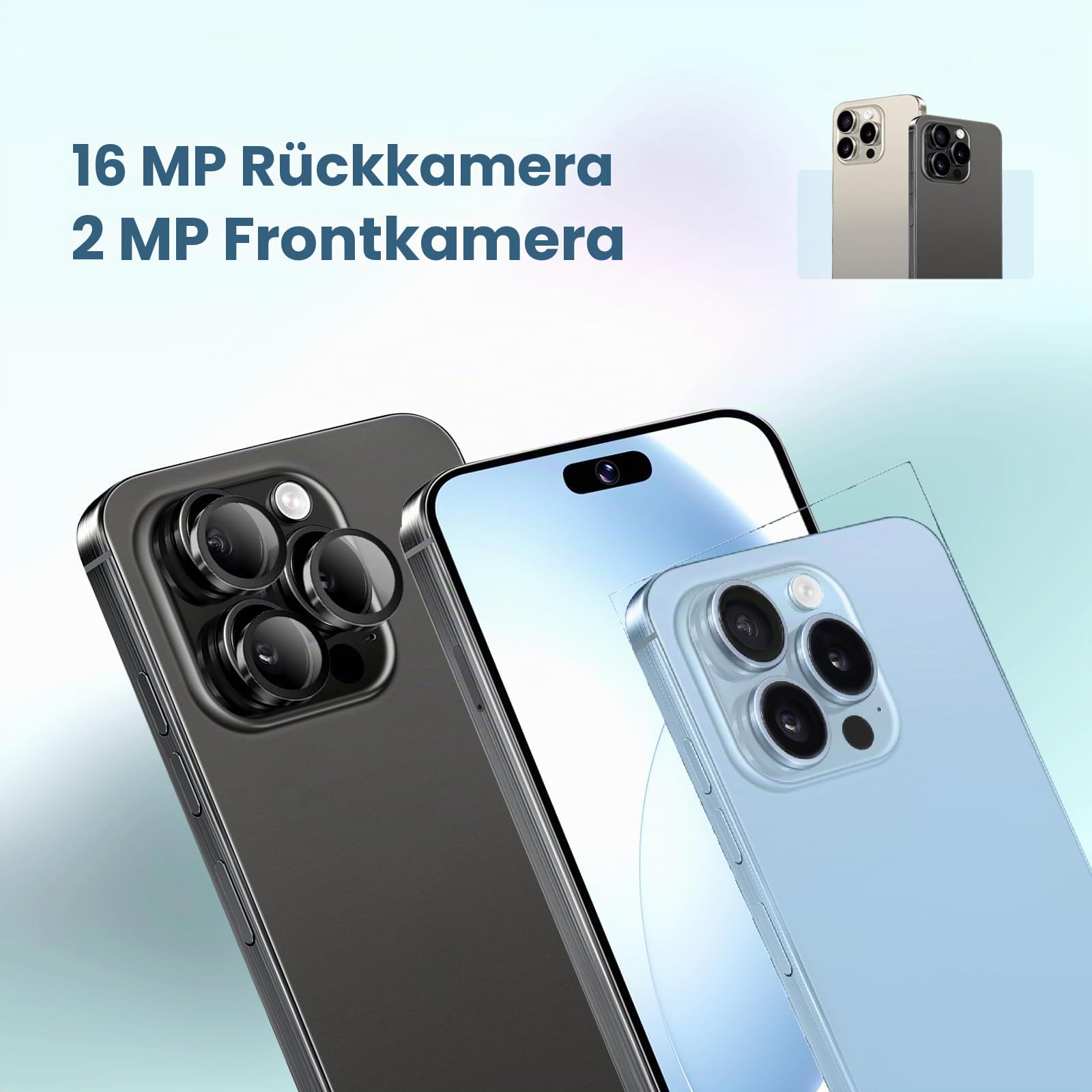 Handy ohne Vertrag, Unterstützung für 4G Network, 3GB RAM + 32GB ROM, TF-Karte erweiterter Speicher 256GB, Dual-Kamera, Dual-SIM, 8-Kern-Chip, 6,8-Zoll-Bildschirm, (Black, 6.8)