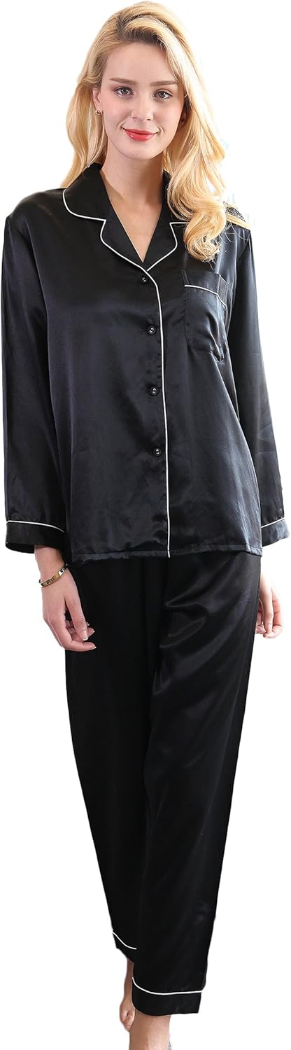 CLC Women's Pure Mulberry Silk Pajama Set Sleep Sets